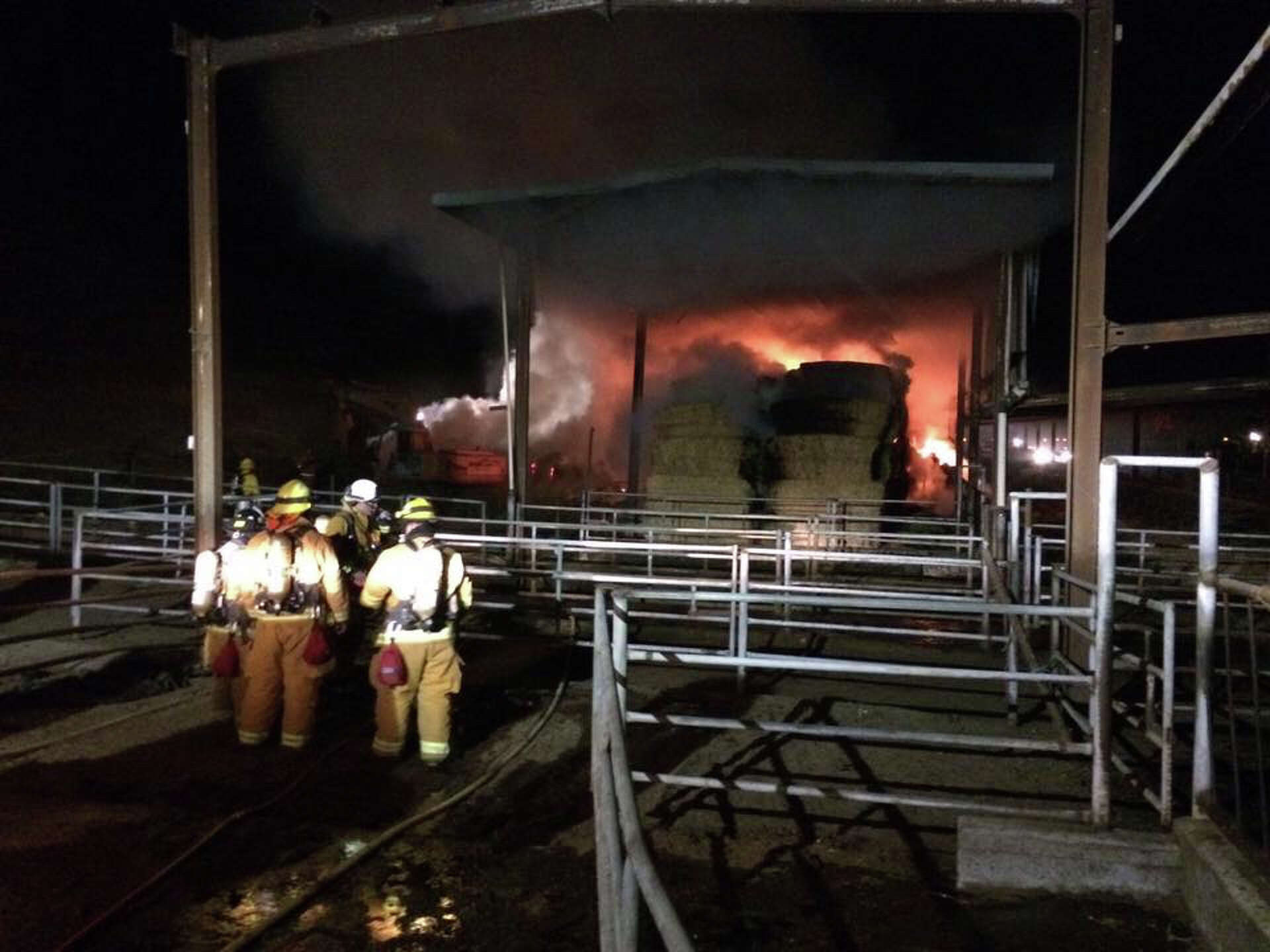 500 tons of hay burn at Petaluma dairy farm fire