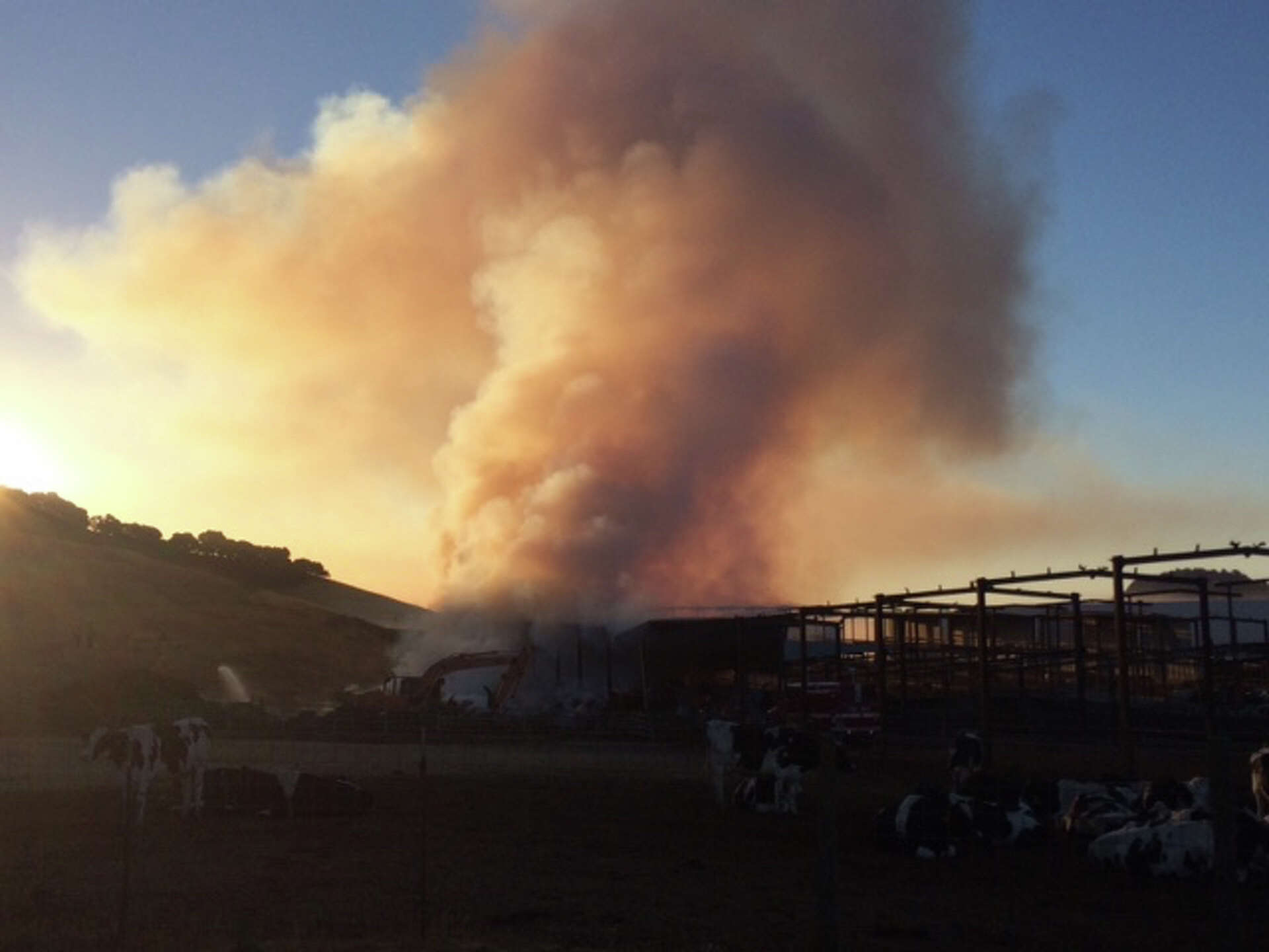 500 tons of hay burn at Petaluma dairy farm fire