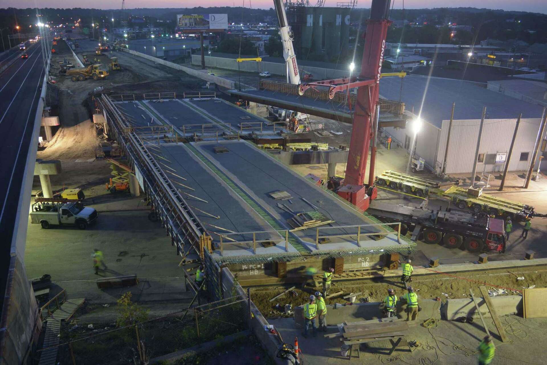 Crews erect new Route 8/25 bridge in less than a day