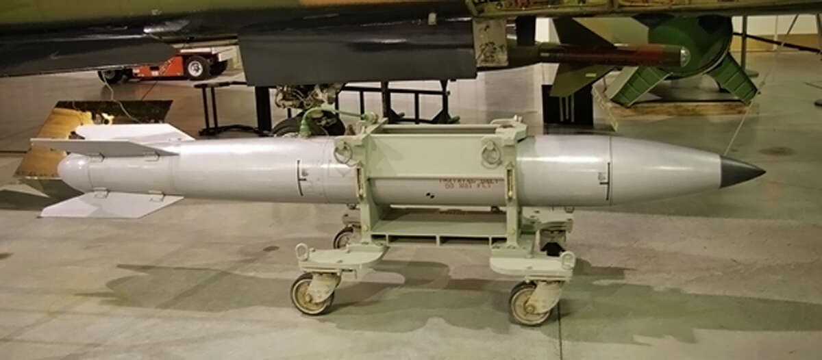 B61 bombs, unlike this unarmed training replica, could deliver explosive yields more powerful than the atomic bomb that destroyed Hiroshima, Japan, in 1945.