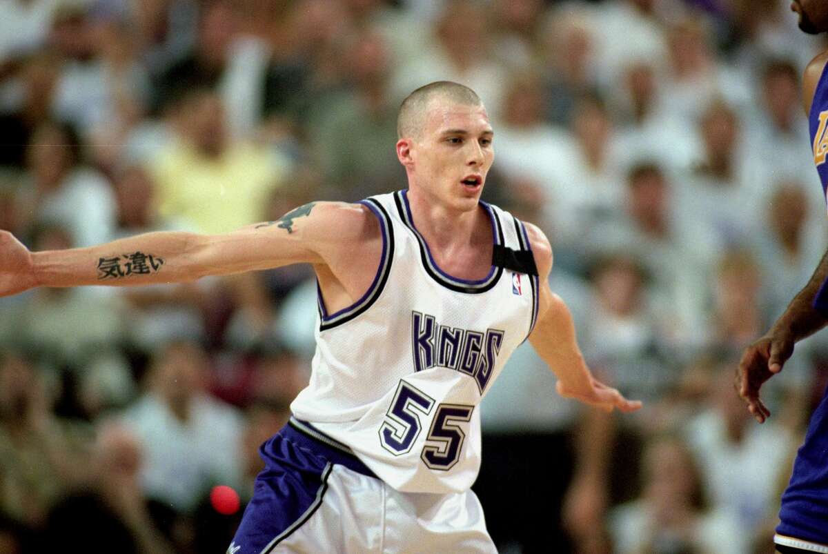 30 Apr 2000: Jason Williams #55 of the Sacramento Kings watches the action during the NBA Western Conference Playoffs Round One Game against the Los Angeles Lakers at the Arco Arena in Sacramento, California. The Kings defeated the Lakers 99-91. Mandatory Credit: Jed Jacobsohn /Allsport
