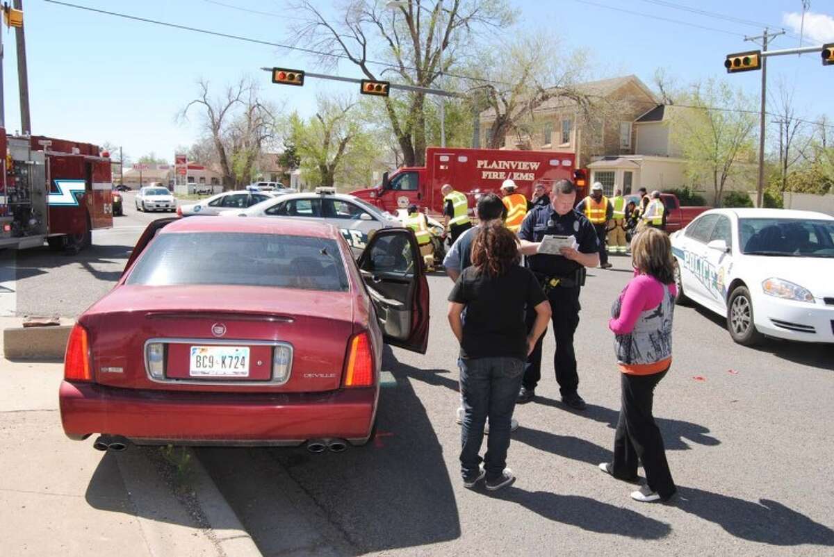 Plainview police car involved in collision