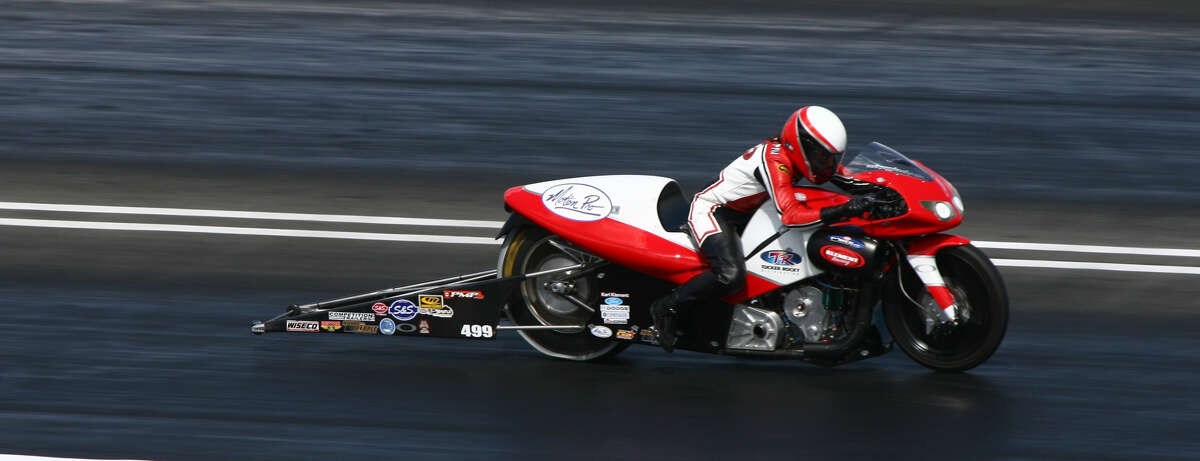 Peggy Llewellyn is a successfull female motorcycle racer on the NHRA Circuit.