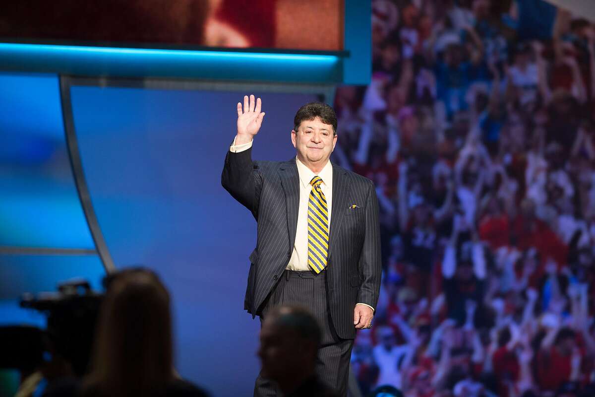 Former 49ers owner Eddie DeBartolo is elected to the Pro Football Hall of Fame during the NFL Honors, Saturday, Feb. 6, 2016, at the Bill Graham Civic Auditorium in San Francisco, Calif.