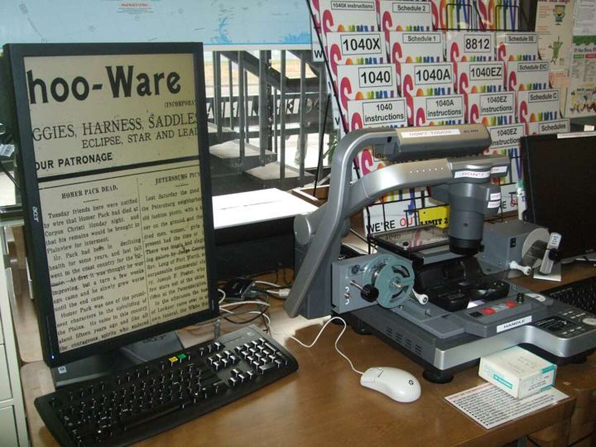 Library's microfilm reader enhances research images