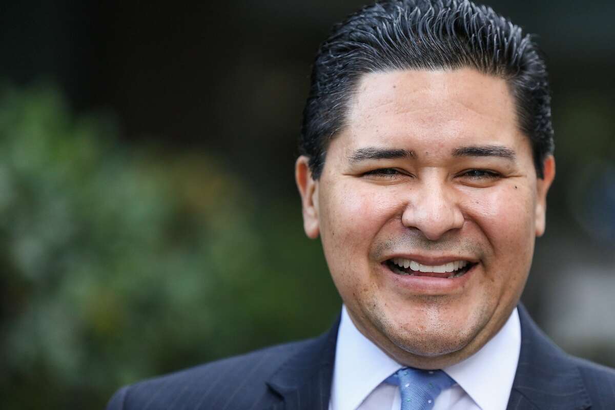 San Francisco's superintendent, Richard Carranza poses for a portrait outside his office in San Francisco, California on Monday, January 4, 2016.