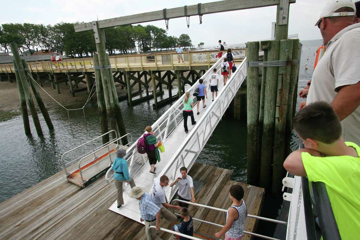 Greenwich ferry to Island Beach docked, reduced schedule to be used