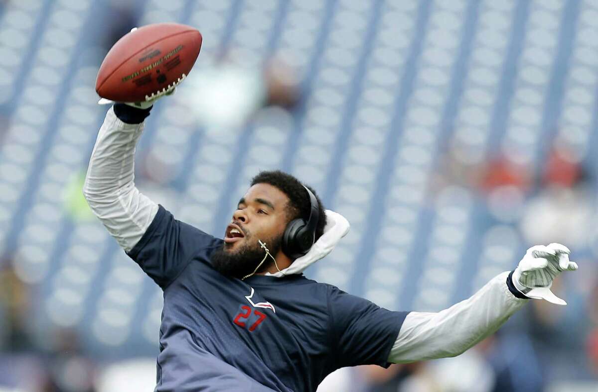 Houston Texans strong safety Quintin Demps warms up before an NFL football game against the Tennessee Titans at Nissan Stadium on Sunday, Dec. 27, 2015, in Nashville. ( Brett Coomer / Houston Chronicle )