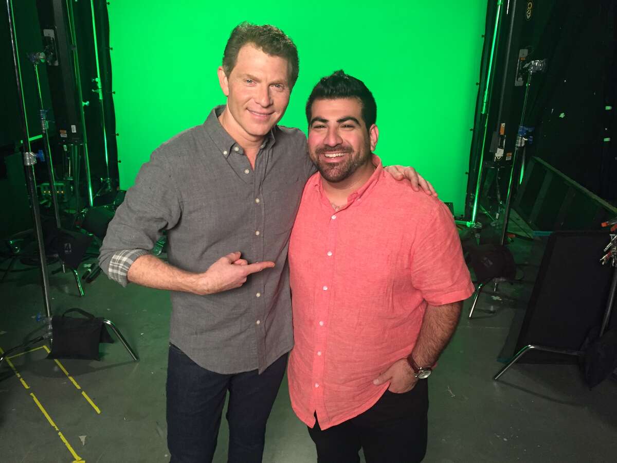 Food Network star Bobby Flay and Roost chef Kevin Naderi on the set of "Beat Bobby Flay," which Naderi did on July 28 episode.