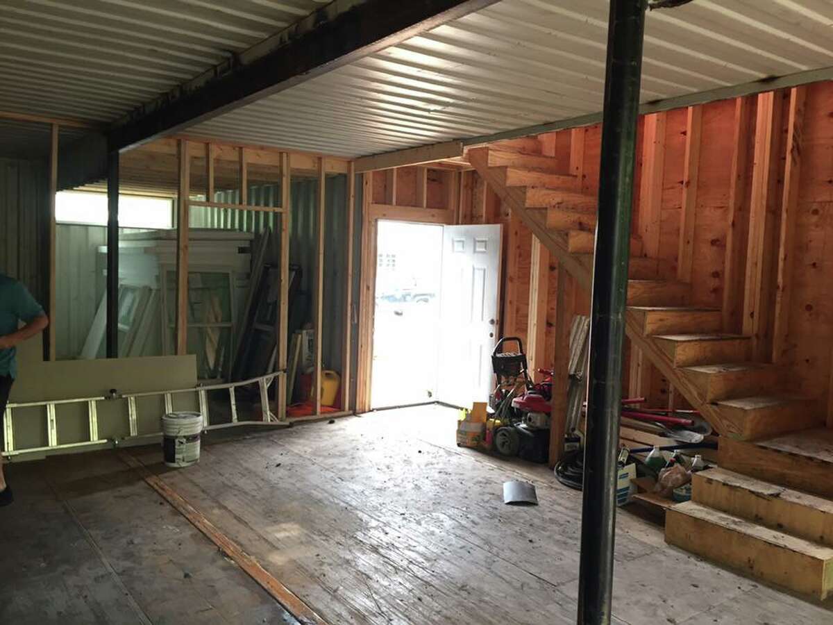 Interior of the container-style home at 910 Wyoming Street. 