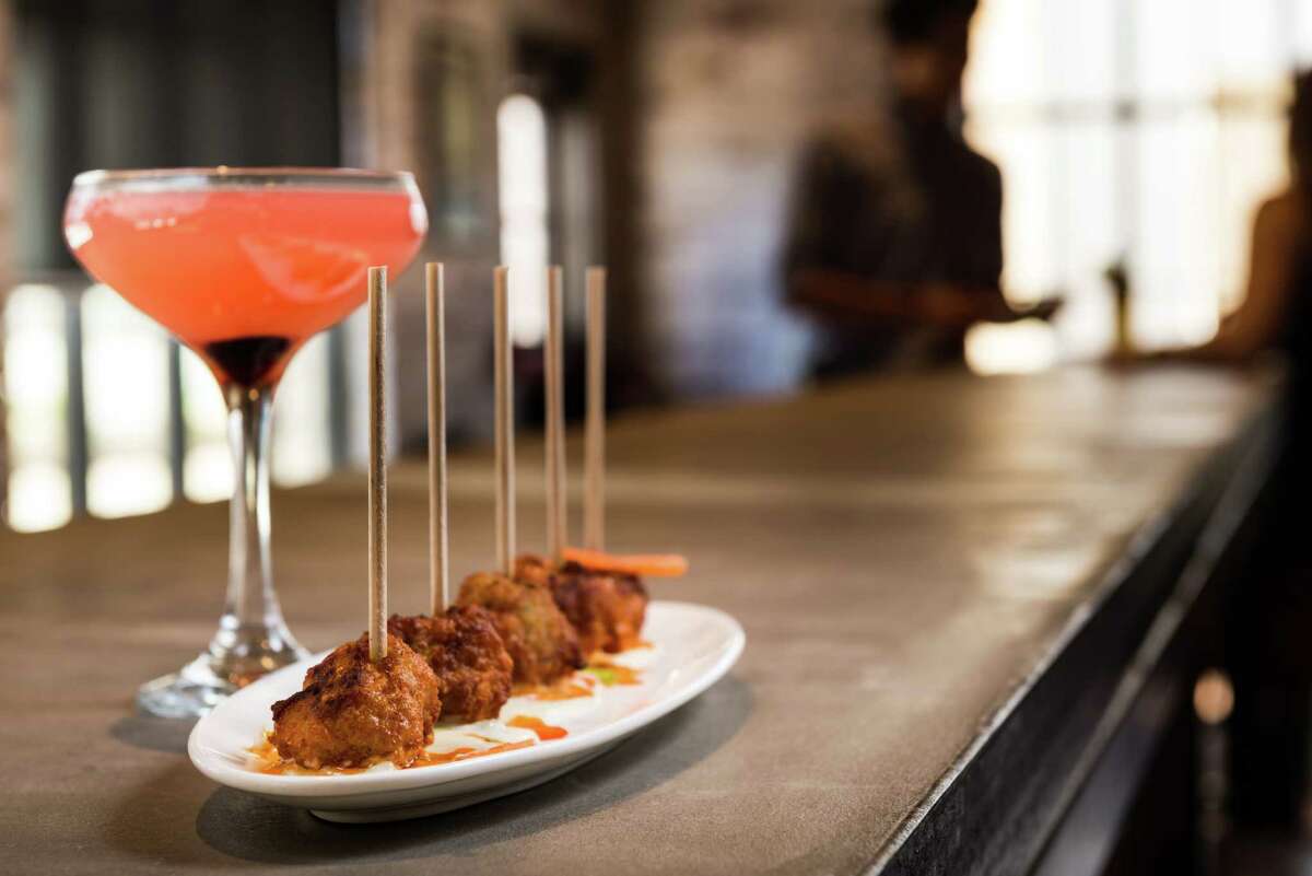 Bowl & Barrel, a bowling and dining experience, is opening at CityCentre, Houston, on Aug. 8. Shown: Meatballs appetizer.
