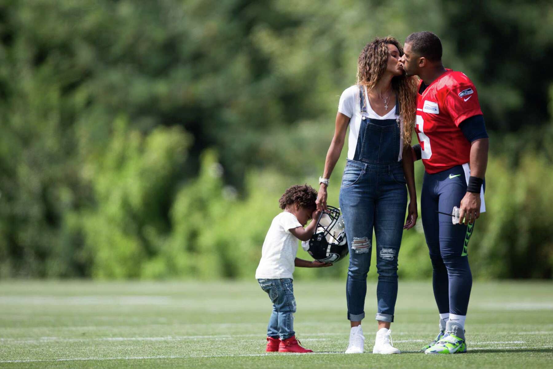 Ciara's Kids Visit Russell Wilson At The Seahawks Training Camp