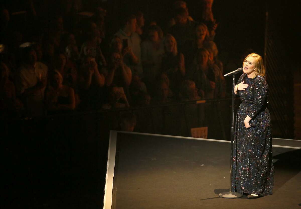 ST PAUL, MN - JULY 05: Singer Adele performs during the opening night of her North American concert tour at the Xcel Energy Center on July 5, 2016 in St Paul, Minnesota. (Photo by Adam Bettcher/Getty Images for BT PR)