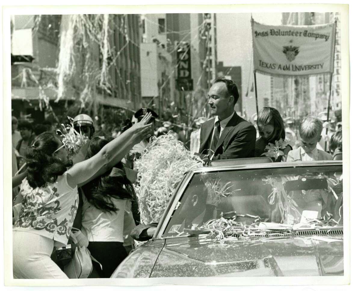 08/16/1969 - Apollo 11 astronaut Michael Collins in ticker tape parade in downtown Houston.
