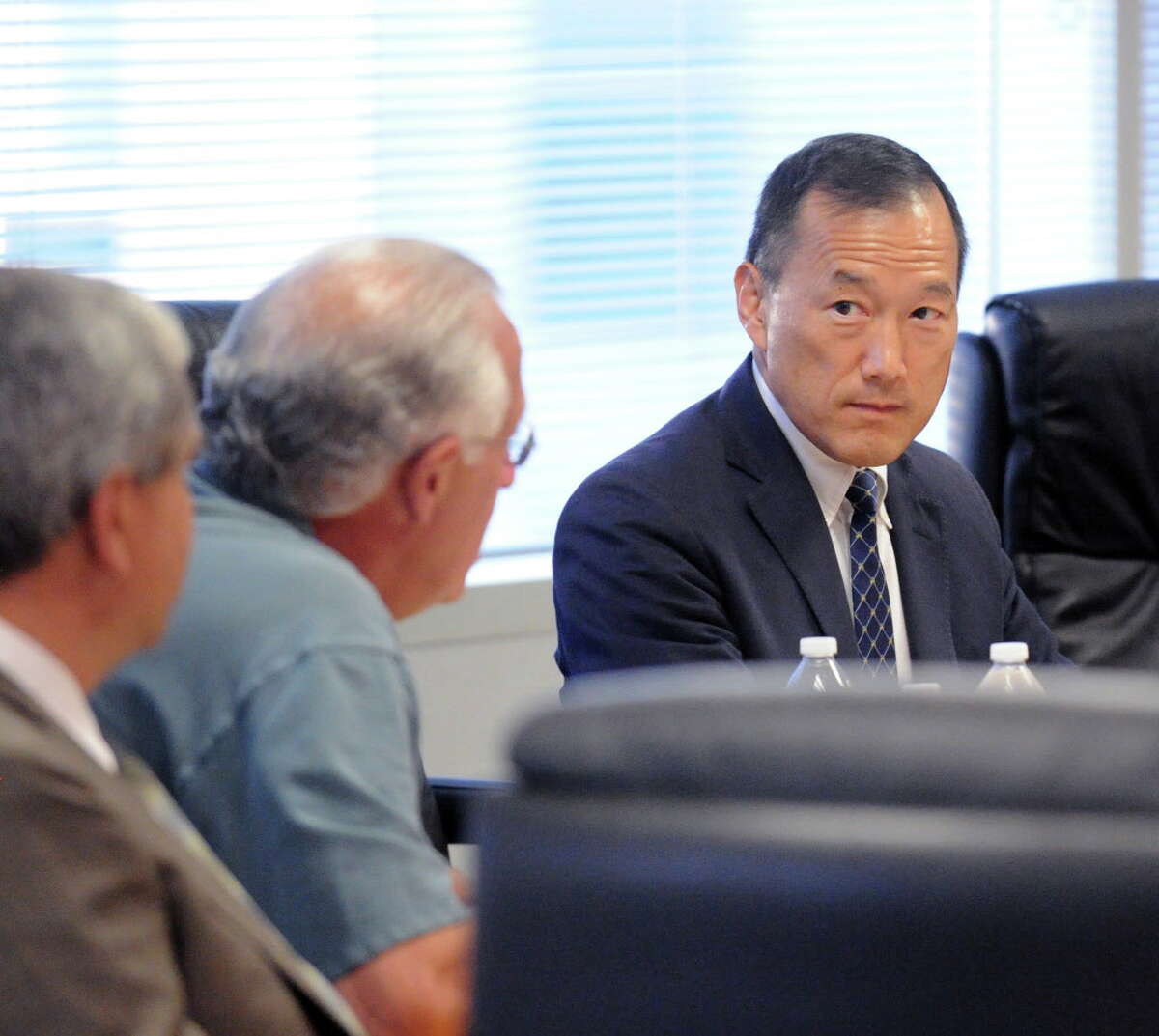 First Board of Education meeting with new Superintendent of the Stamford Public Schools, Earl Kim, at the Stamford Government Center, Conn., Tuesday night, July 26, 2016.