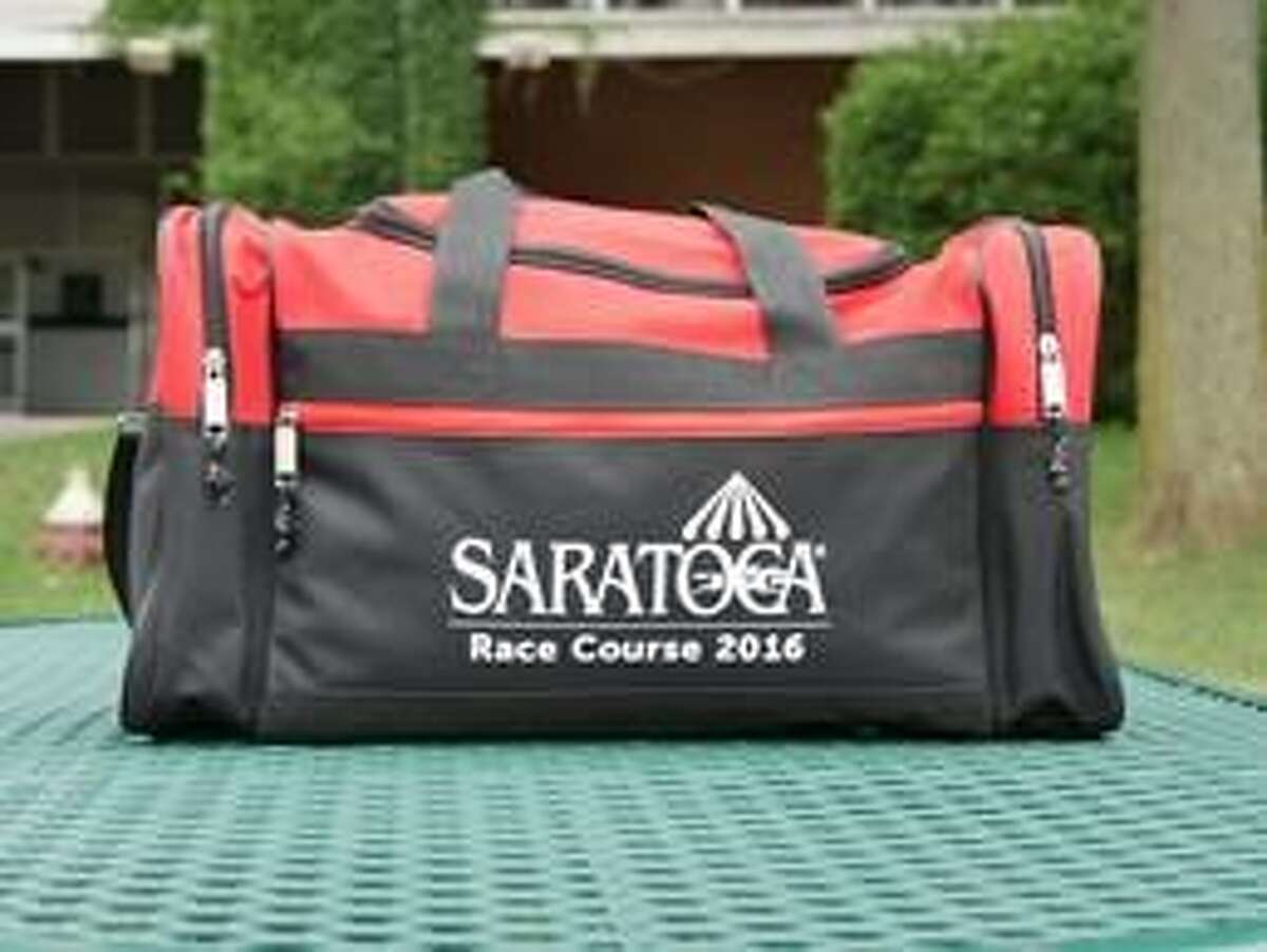 Saratoga duffle giveaway at race course