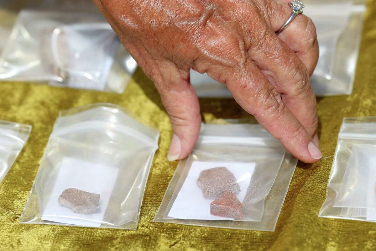 More than 300 artifacts were found in a monthlong excavation at Alamo Plaza this summer, including broken ceramics, square nails and a piece of stamped apothecary glass from the 1800s.