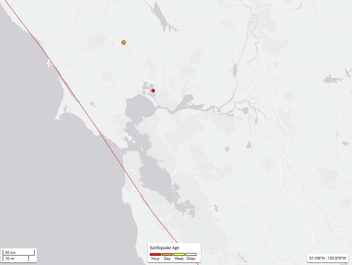 Two small earthquakes rattled the North Bay Monday afternoon.