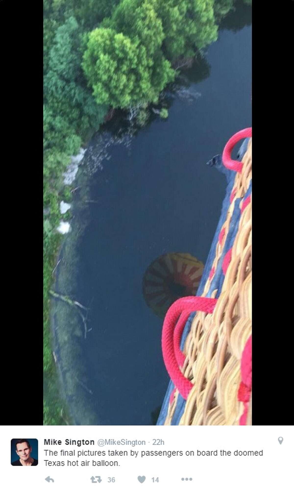 @MikeSington: "The final pictures taken by passengers on board the doomed Texas hot air balloon."