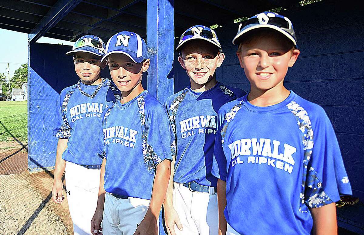 Norwalk 10-year-old Cal Ripken All-Star players, from left, Devin Bowen, Savvas Kodonas, Brian Weiss, and Andrew McNamara each bring something different off the bench for the squad, which is heading to the Cal Ripken World Series in Palm Springs Gardens, Fla. Norwalk opens play on Saturday.