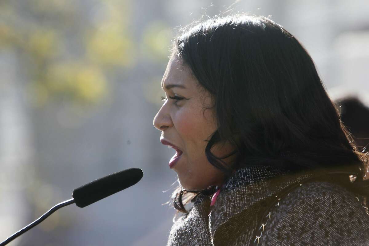 Supervisor London Breed and president of the Board of Supervisors speaks during a press conference at City Hall opposing the proposal for a new jail in San Francisco on Monday, December 14, 2015 in San Francisco, Calif.