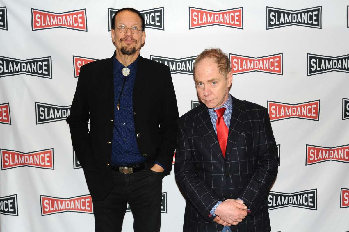 PARK CITY, UT - JANUARY 22: Comedy duo Penn (L) and Teller attend the Slamdance Film Festival World Premiere Of "Director's Cut" Photo Call at Treasure Mountain Inn on January 22, 2016 in Park City, Utah. (Photo by Clayton Chase/Getty Images)