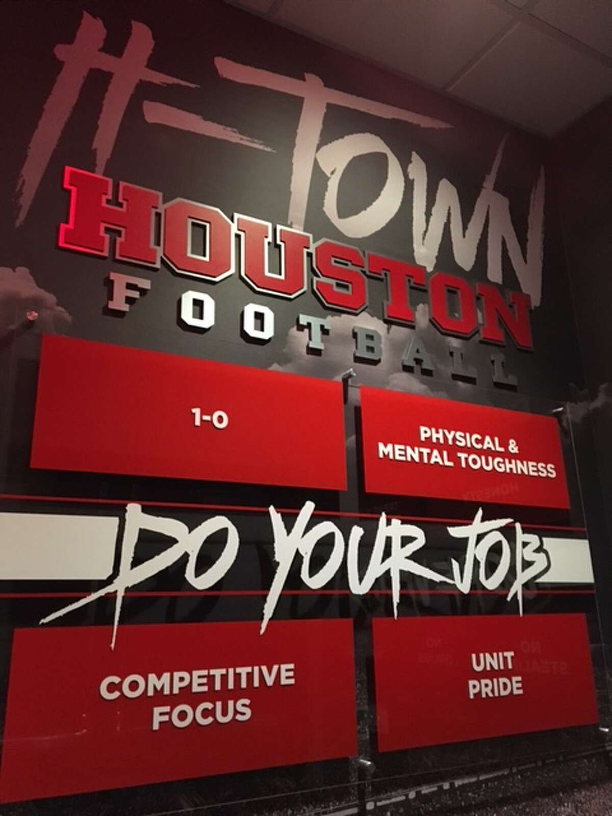 A look inside the University of Houston's $1 million football locker room makeover. (Joseph Duarte / Houston Chronicle)