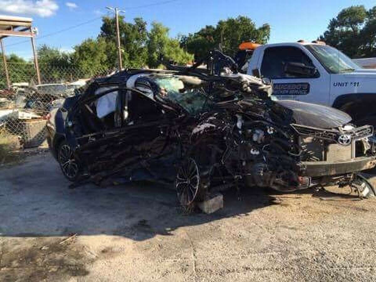 This photo, provided by family, shows the aftermath of the fatal wreck that killed Fabian Guerrero-Moreno, his unborn child, and hospitalized his wife. A vehicle, driven by 21-year-old Shana Elliott, veered across the highway center line and crashed with the couple, according to an affidavit obtained by mySA.com.