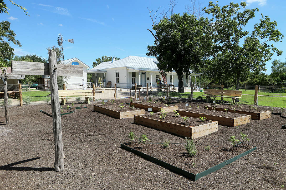A raised-bed garden sits out in front of the Harrison House in Selma on July 21. The house, originally built in 1852 by John Harrison and his wife, has been rehabilitated and is set for an Aug. 10 open house ceremony.