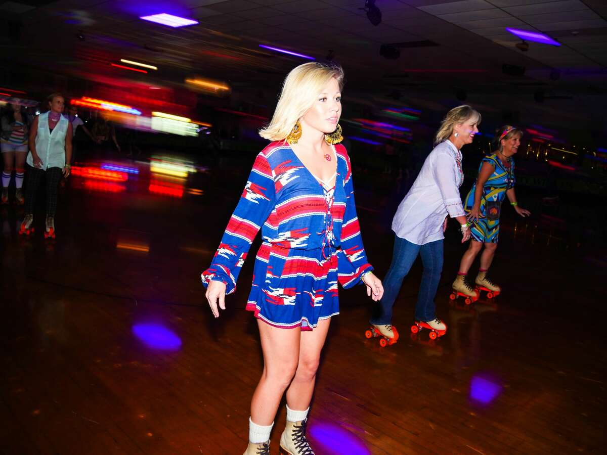 San Antonio’s retro Rollercade threw a roller skate disco party on Thursday, Aug. 4, 2016.
