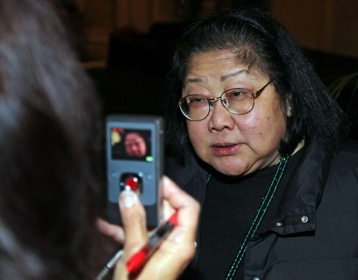 Rose Pak greets guests at an election party held at the Sheraton Place Hotel in San Francisco Tuesday November 8, 2011
