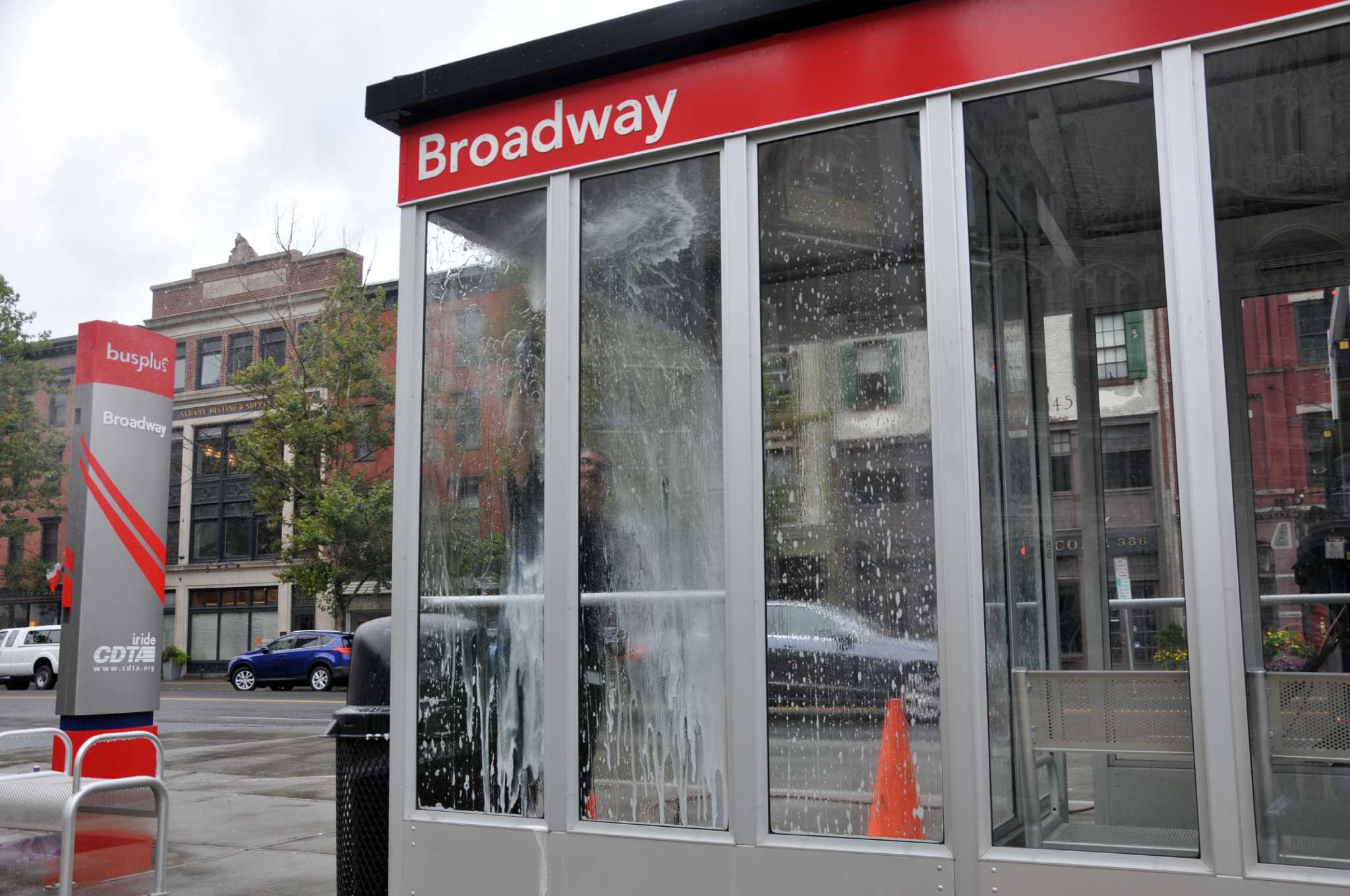 Keeping bus shelters clean a daily task