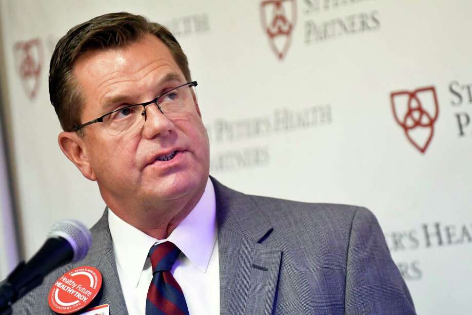 Norman Dascher, CEO of Samaritan and St. Mary's hospitals, speaks during a news conference on Tuesday, Aug. 9, 2016, at St. Mary's Hospital in Troy, N.Y. (Cindy Schultz / Times Union) Photo: Cindy Schultz / Albany Times Union