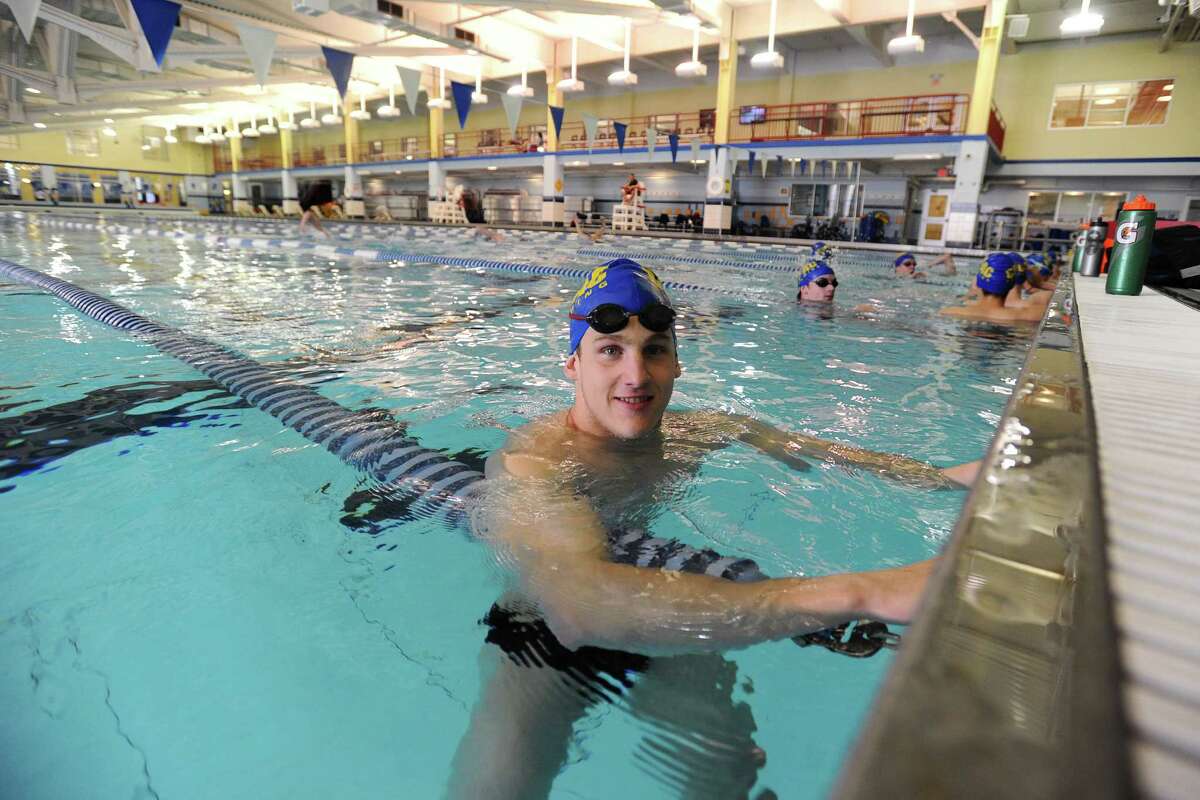 Jack Montesi, an All-American for Greenwich High School, won the Island Beach Two-Mile Swim.