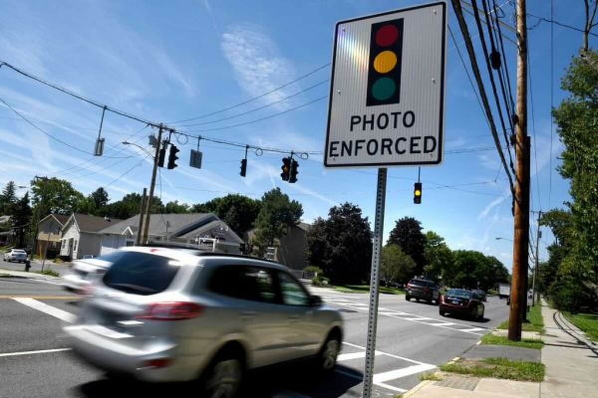 Top red light camera intersections by violations