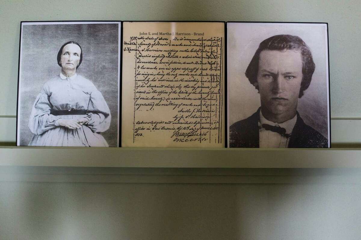 Historical portraits of Martha and John Harrison are displayed during the public opening of the John S. Harrison House in Selma, on Wednesday, August 10, 2016. The house, built in 1852, is on the National Registry of Historic Places and was recently part of a $1.2 million restoration project.