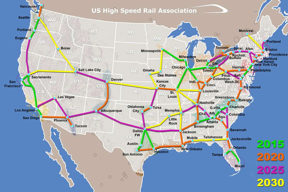 Maps show where high-speed trains could travel beyond a Houston-Dallas 