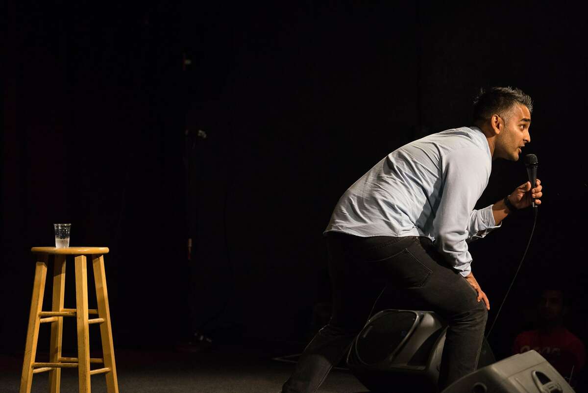 Sanjay Manaktala performs his standup routine during the Desi Comedy Fest at Cobb's Comedy Club in San Francisco, Calif. on Thursday, Aug. 11, 2016. Comedians are using new technology such as virtual reality to present comedy in a new way.