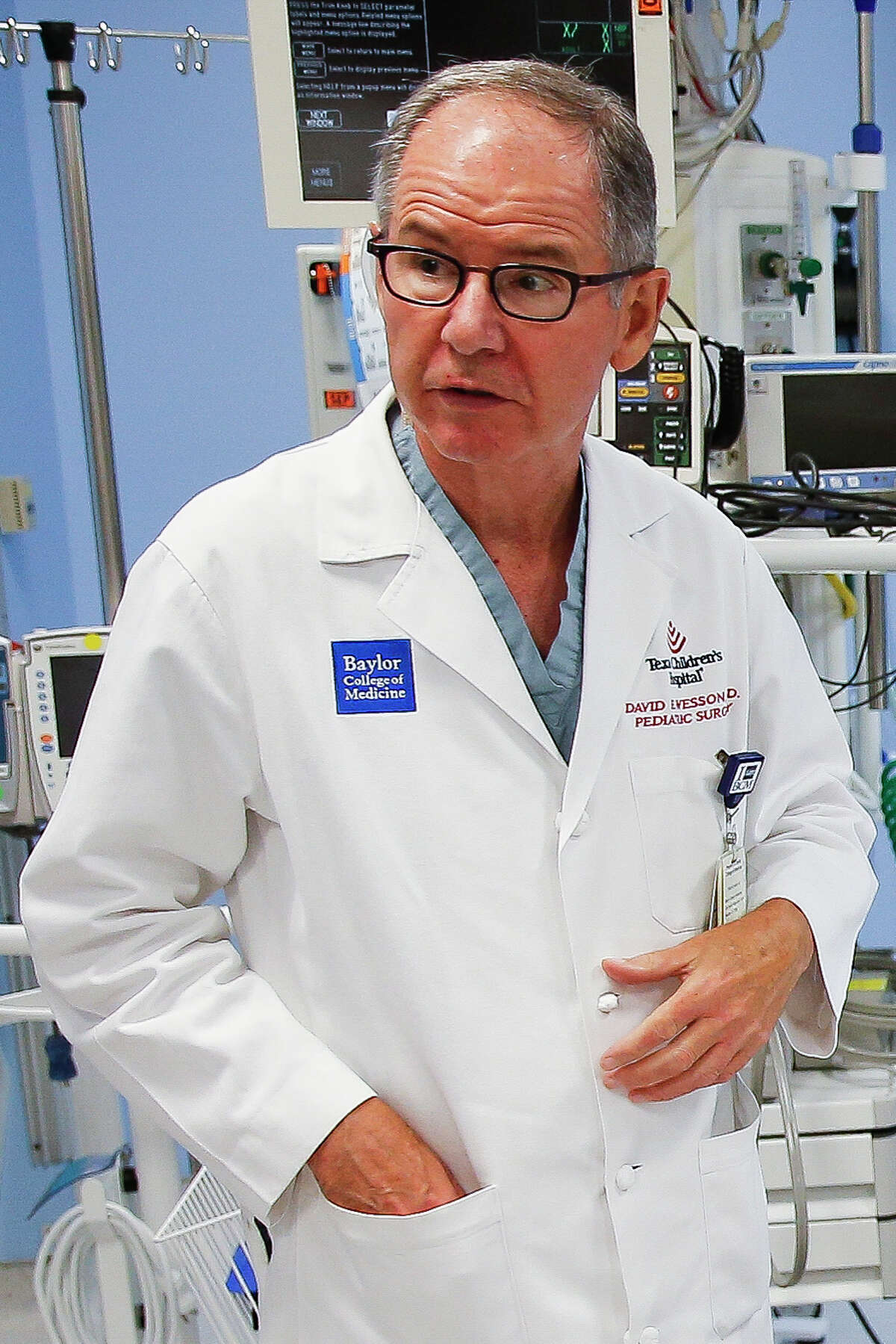Texas Children's Hospital pediatric surgeon David Wesson in the shock trauma room at the emergency room Tuesday, August 9, 2016 in Houston.
