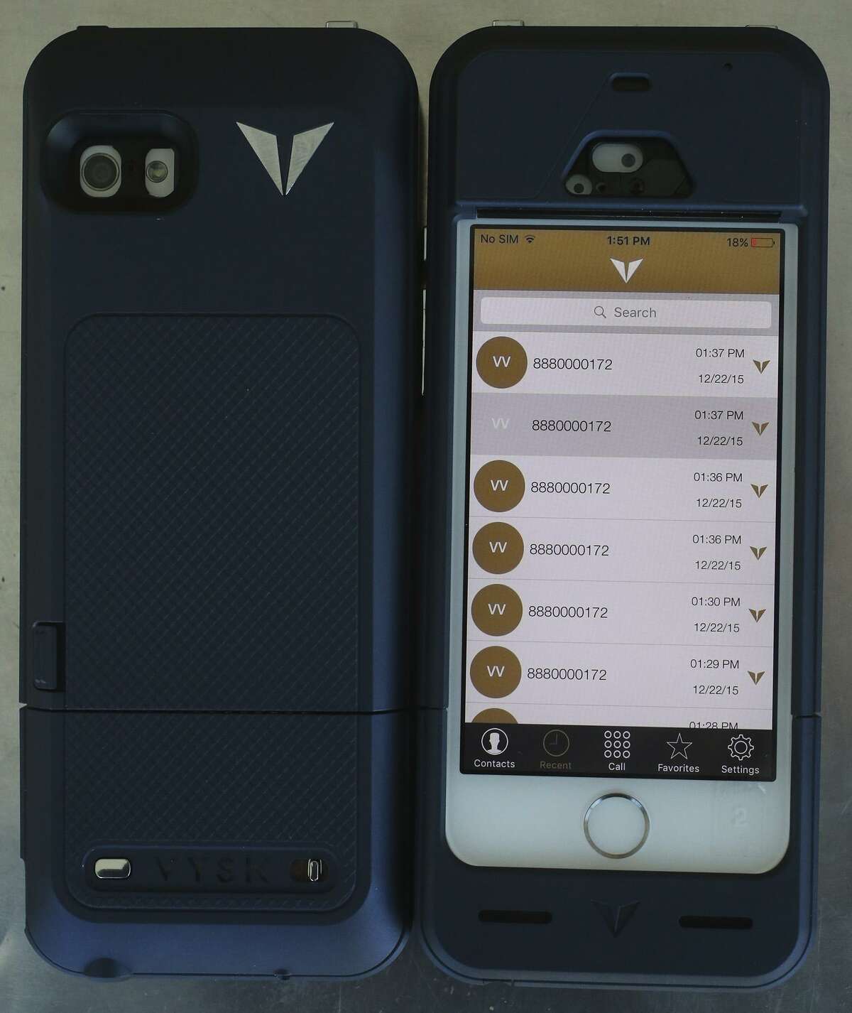 A Vysk Communications said its smartphone case is designed to prevent eavesdropping and hacking.