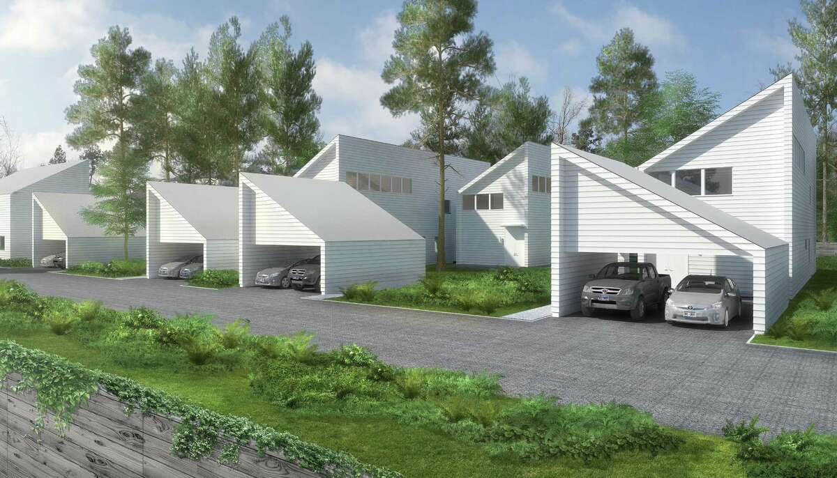 ﻿Homes in NoLo Studios﻿ will be have 20-foot ceilings, wide plank siding and metal roofs. The 14 homes will be staggered, rather than built in a row, allowing for many of the trees to remain. ﻿