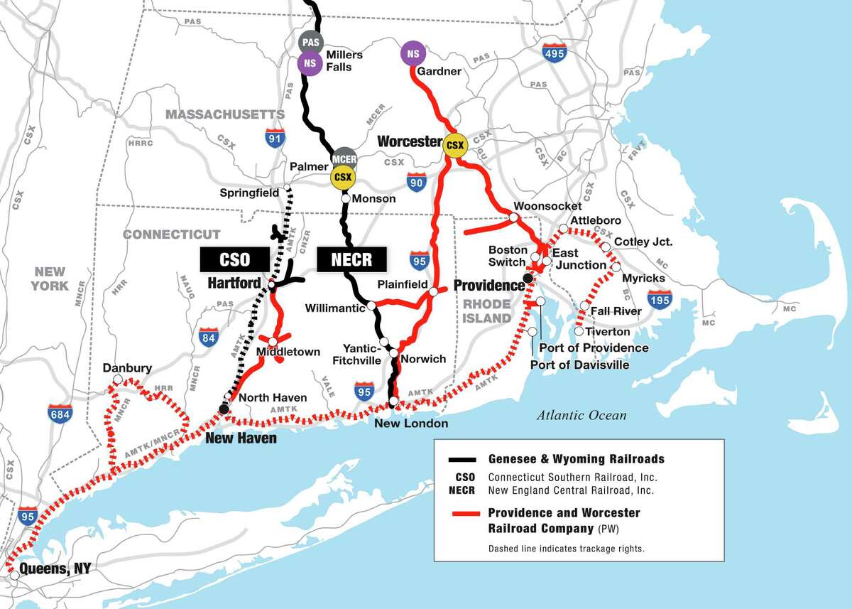 Headquartered in Worcester, Mass., and operating in Rhode Island, Massachusetts, Connecticut and New York, Providence and Worcester Railroad is contiguous with Genesee & Wyoming's Connecticut Southern Railroad and New England Central Railroad. (Image: Business Wire)