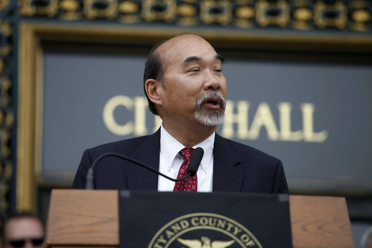 Olson Lee, Head of Mayor's office of Housing, announces the perimeters for a taxpayer-funded loan assistance program aimed at keeping first responders in San Francisco at City Hall in San Francisco, Calif. on July 30, 2013.