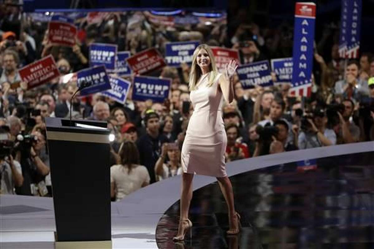 Ivanka Trump, daughter of Republican presidential candidate Donald J. Trump, takes the stage during the final day of the Republican National Convention in Cleveland, Thursday, July 21, 2016. (AP Photo/Matt Rourke)
