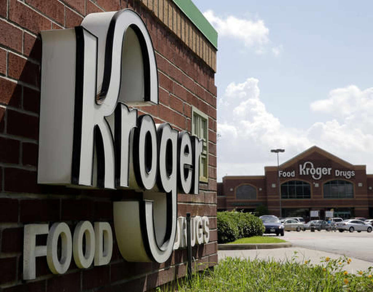 his Tuesday, June 17, 2014, file photo, shows a Kroger store in Houston. Kroger is holding a nationwide hiring event to fill 14,000 open jobs across all its supermarket chains, including Ralphs, Fred Meyer and Food 4 Less, the company announced Tuesday, May 10, 2016. The company says it created 9,000 new jobs in 2015 and 20,000 new jobs in 2014. The 14,000 open jobs that it is currently looking to fill are a mix of new and old positions. (AP Photo/David J. Phillip)