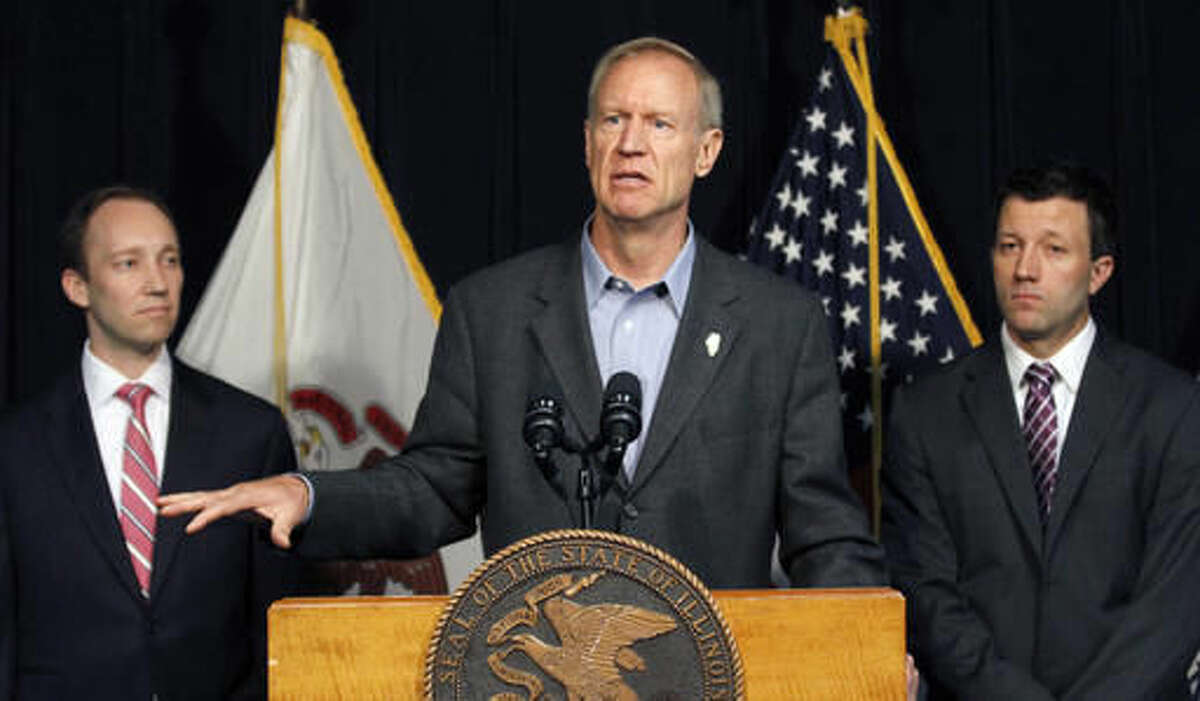 FILE - In this July 28, 2016 file photo Illinois Gov. Bruce Rauner, speaks at a news conference in Chicago. Rauner surprised and angered some lawmakers in his party and conservative groups recently for signing two Democrat-sponsored bills, one extending insurance coverage for nearly all contraceptives and another requiring physicians who refuse to perform abortions for moral and religious reasons to provide information to patients on where they can go for the procedure. (AP Photo/Tae-Gyun Kim File)