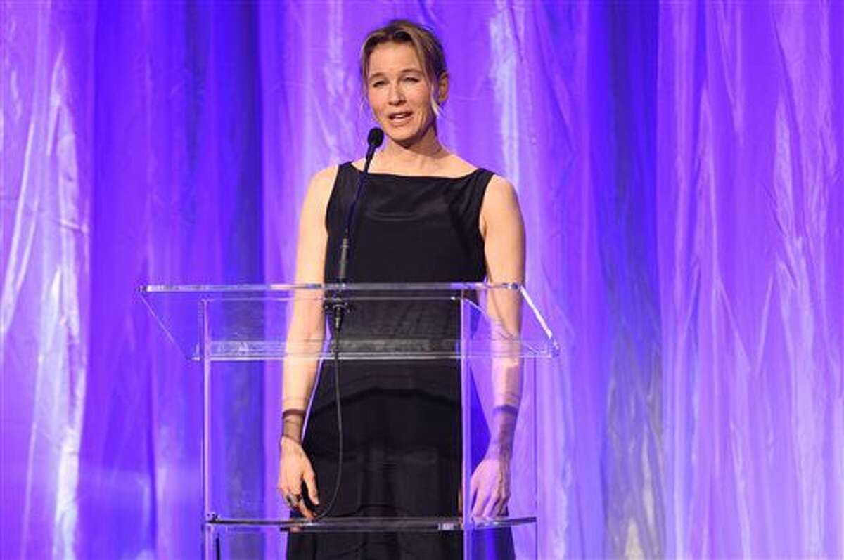 Renee Zellweger speaks at the Hollywood Foreign Press Association Grants Banquet at the Beverly Wilshire hotel on Thursday, Aug. 4, 2016, in Beverly Hills, Calif. (Photo by Chris Pizzello/Invision/AP)