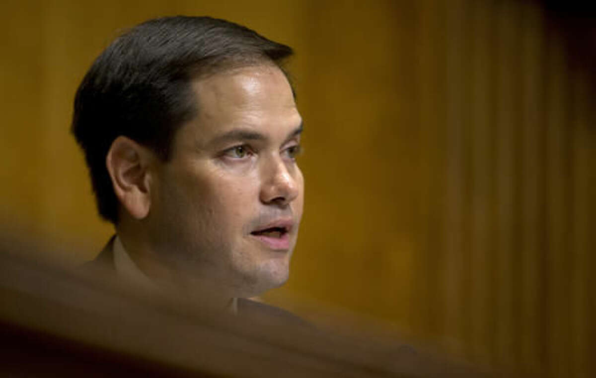 FILE - In this July 13, 2016, file photo, Senate Foreign Relations subcommittee on Western Hemisphere, Transnational Crime, Civilian Security, Democracy, Human Rights, and Global Women's Issues Chairman Sen. Marco Rubio, R-Fla. speaks on Capitol Hill in Washington, during the subcommittee's hearing about Zika. As the Zika virus escalates into a public health crisis, members of Congress remain entrenched politically, with Republicans and Democrats pointing fingers over the failure to act as the number of mosquito-transmitted cases in the U.S. grows. (AP Photo/Manuel Balce Ceneta, File)