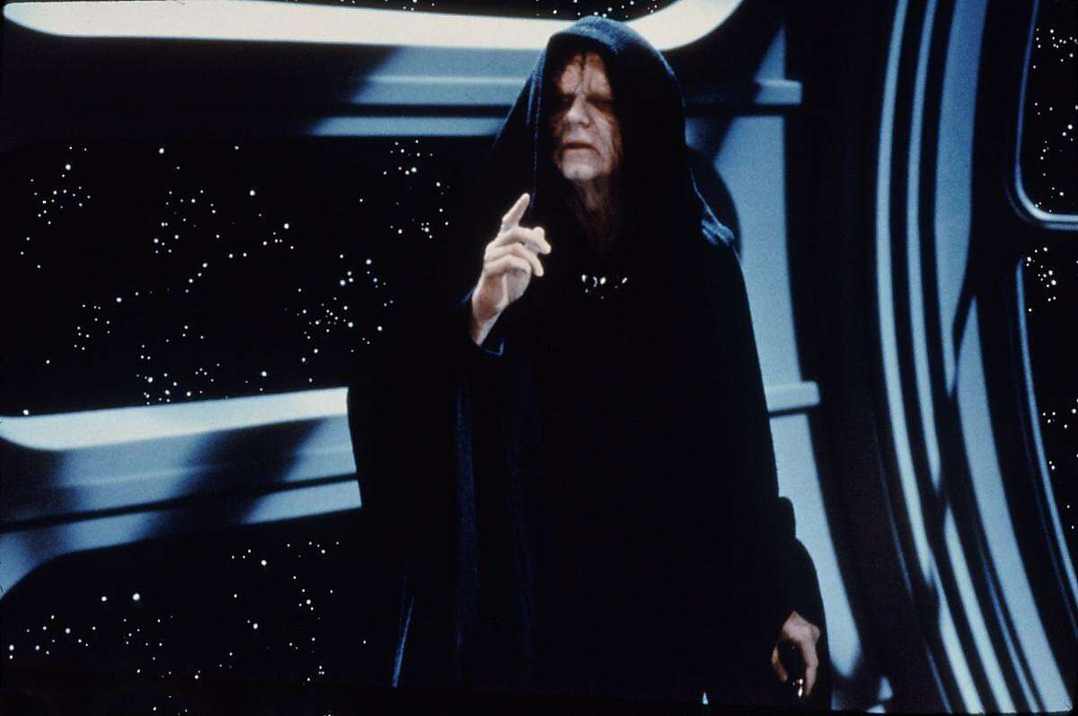 Ian McDiarmid as Emperor Palpatine in a scene from "Return of the Jedi"