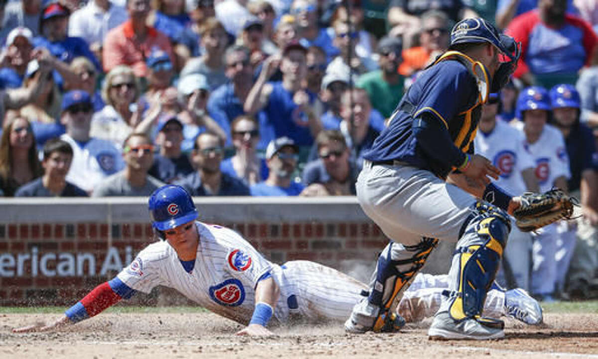 Pitching, Rizzo's dazzling catch help Cubs sweep Brewers